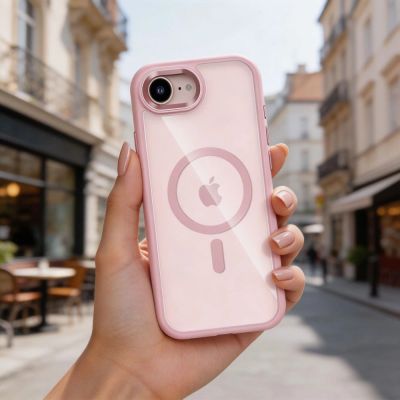 6. Tech-Protect Magmat MagSafe Case for iPhone 16e / 17e - Transparent Pink