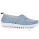 2. Women's leather openwork shoes, blue Vinceza 93220