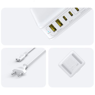 13. Baseus EnerFill FH21 120W Charging Station 4xUSB-C + 2xUSB-A - White