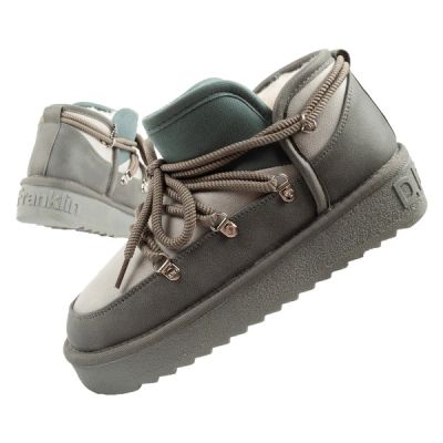 D.Franklin women's winter snow boots, fashionable insulated ankle boots, gray