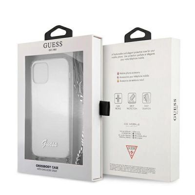 8. Guess GUHCP12LKC4GSSI iPhone 12 Pro Max 6.7" Transparent hardcase 4G Silver Chain