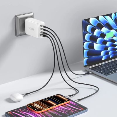 7. Tech-Protect NC240W-GaN 4-Port 240W Wall Charger - White