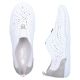 5. Women's leather openwork slip-on shoes, white Rieker 43663-80