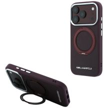 Karl Lagerfeld Ring Stand 360 Saffiano Classic Logo MagSafe case for iPhone 18 Pro Max / 17 Pro Max - burgundy