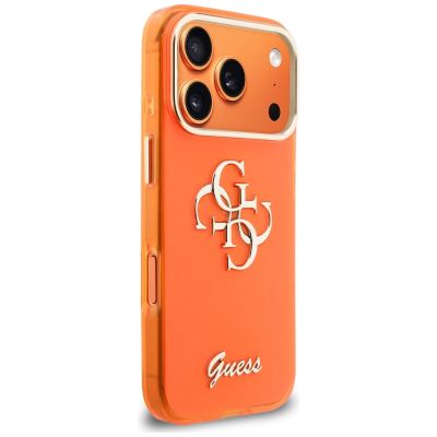 4. Guess IML 4G Script Metal Case for iPhone 17 Pro Max - Orange