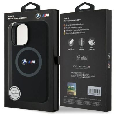 8. BMW M Silicone Printed Ring MagSafe iPhone 16 Case - Black