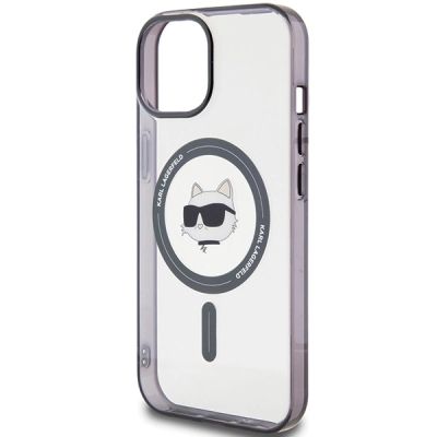 6. Karl Lagerfeld KLHMP15SHCHNOTK iPhone 15 6.1" transparent hardcase IML Choupette`s Head MagSafe