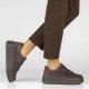 7. Women's leather sneakers on the platform, suede, brown, Filippo DP7987