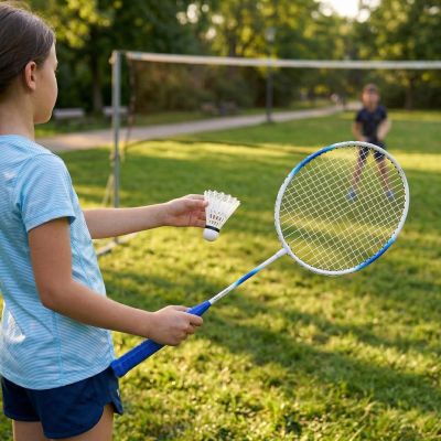 6. EDDY TOYS BLUE BADMINTON SET